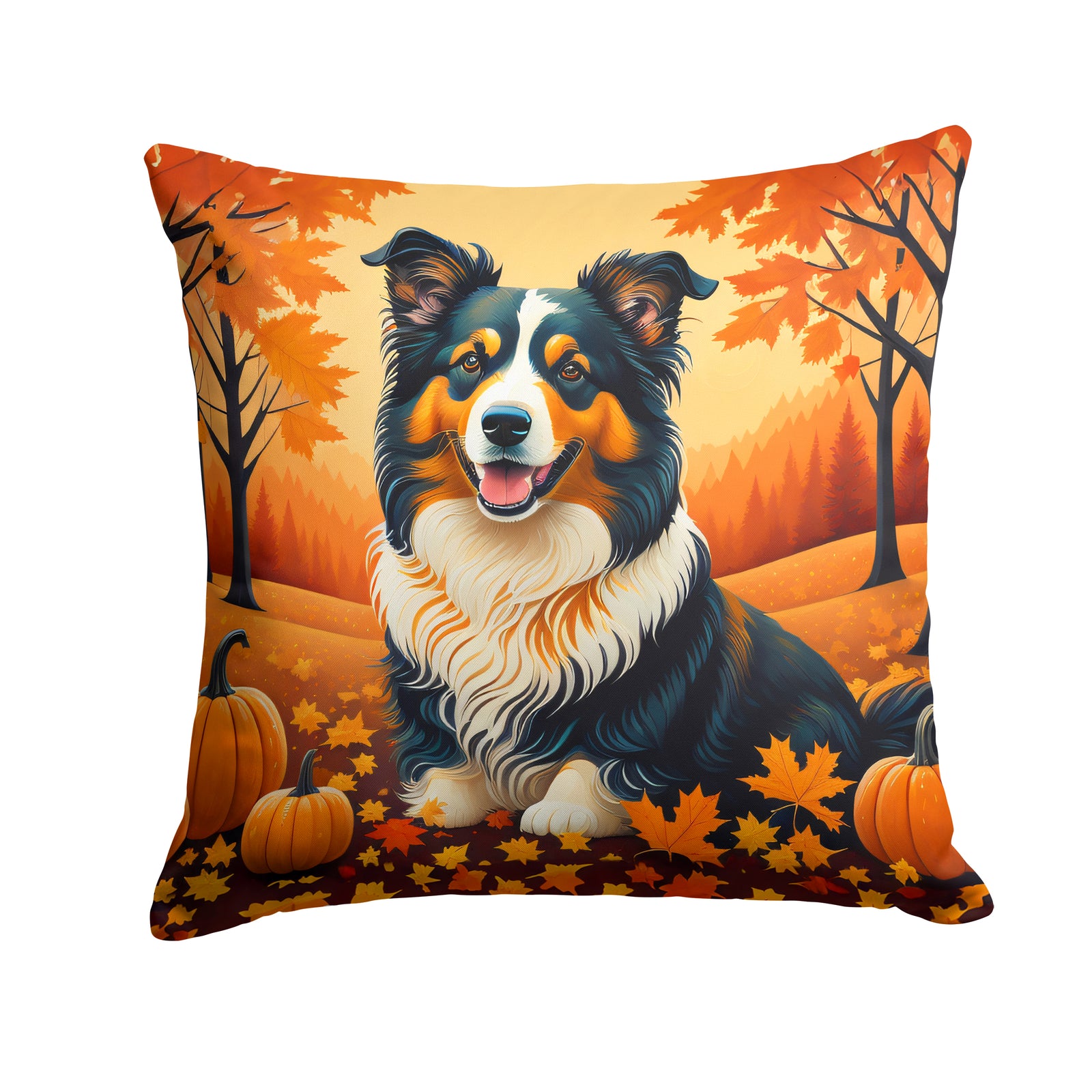 Buy this Collie Fall Fabric Decorative Pillow
