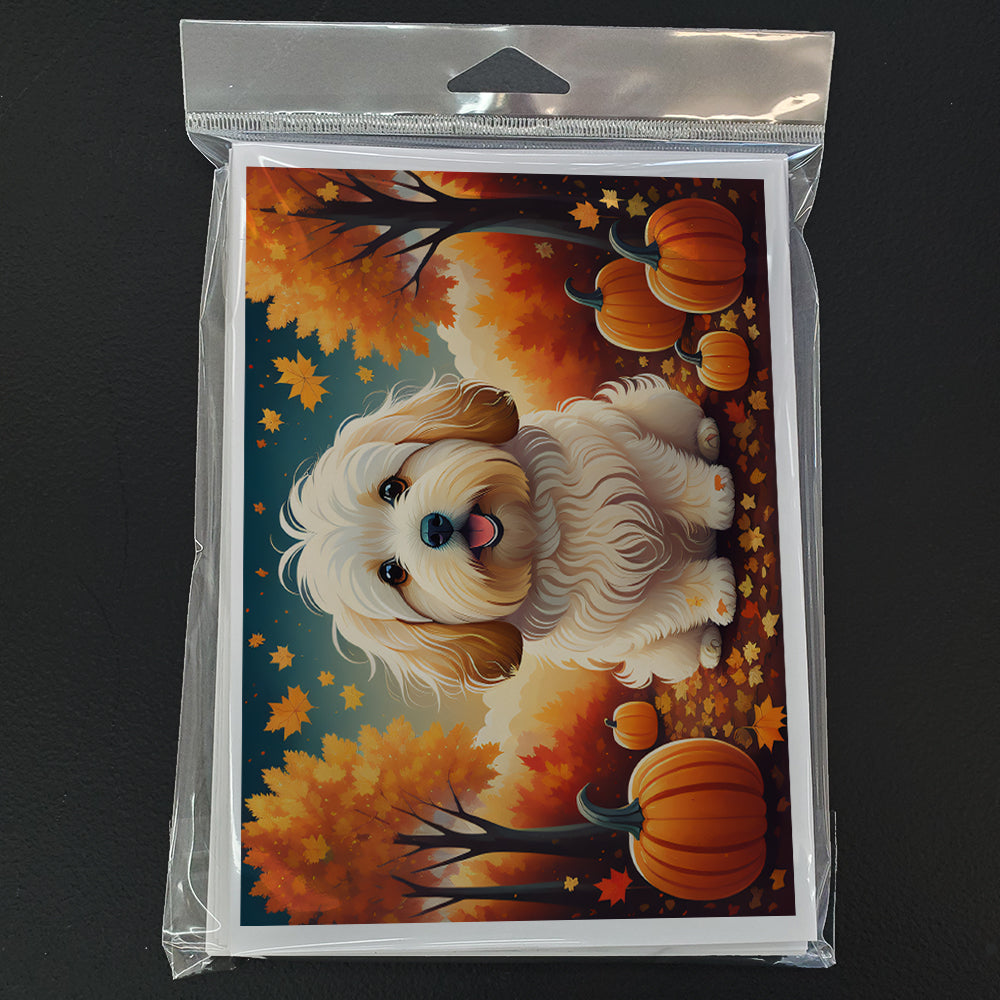 Coton De Tulear Fall Greeting Cards and Envelopes Pack of 8