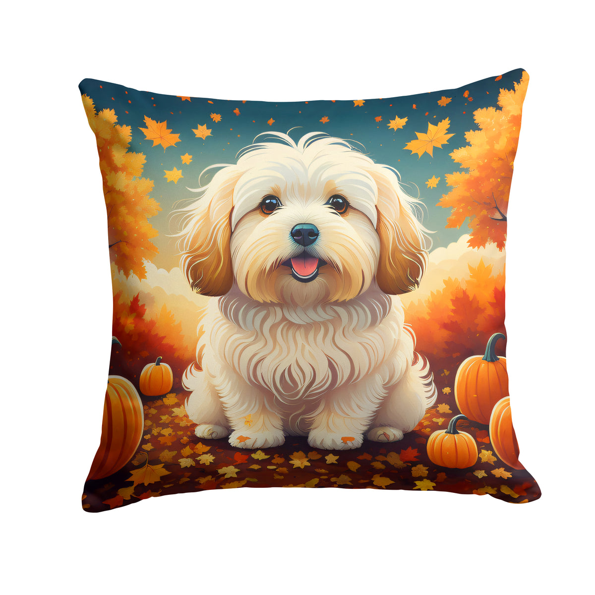 Buy this Coton De Tulear Fall Fabric Decorative Pillow