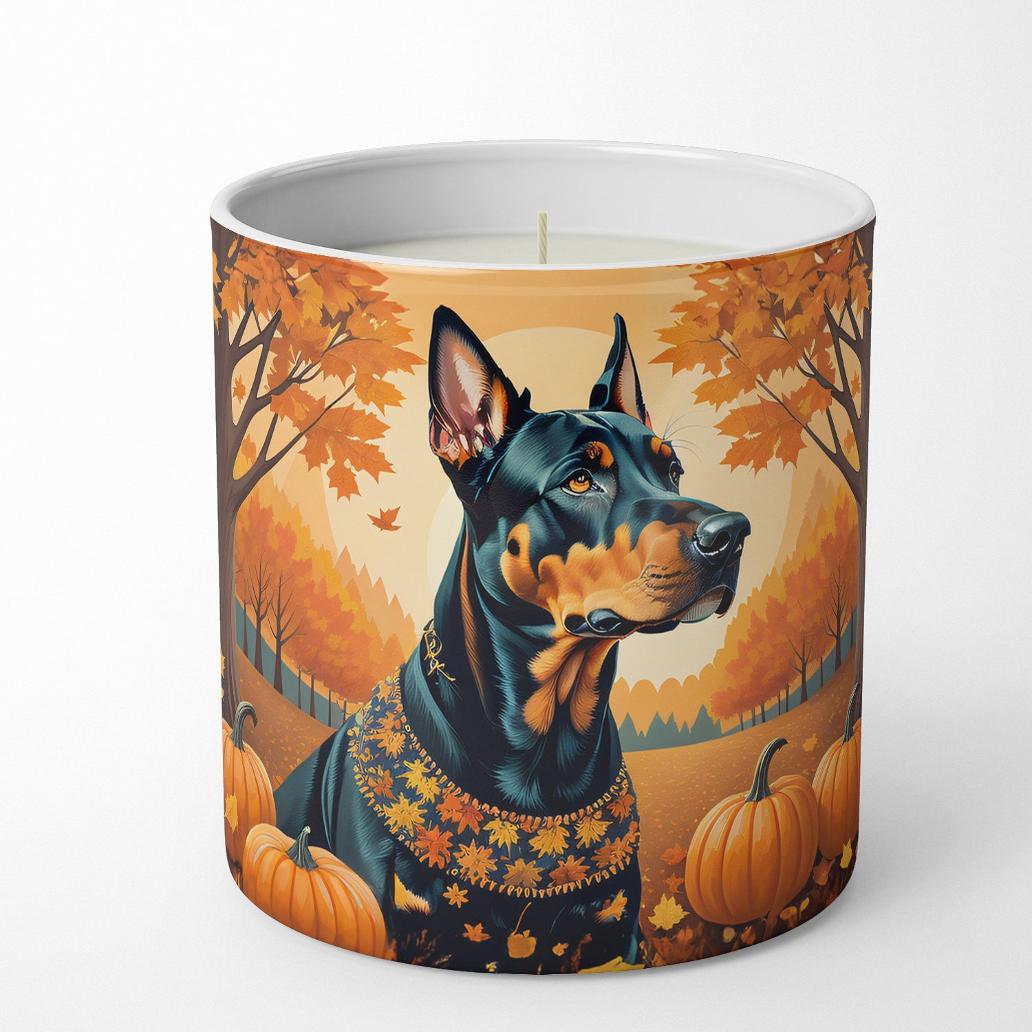 Buy this Doberman Pinscher Fall Decorative Soy Candle