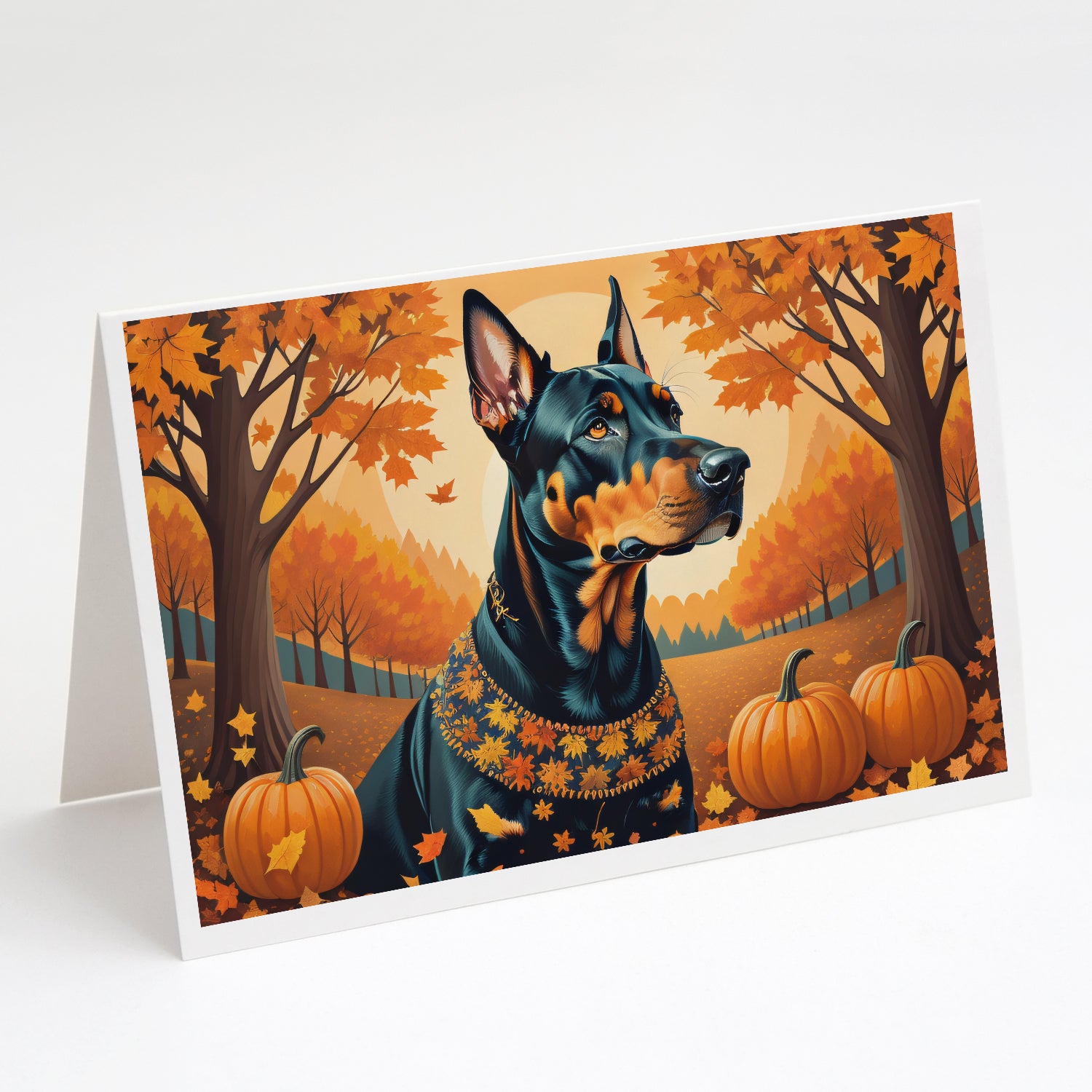 Buy this Doberman Pinscher Fall Greeting Cards and Envelopes Pack of 8
