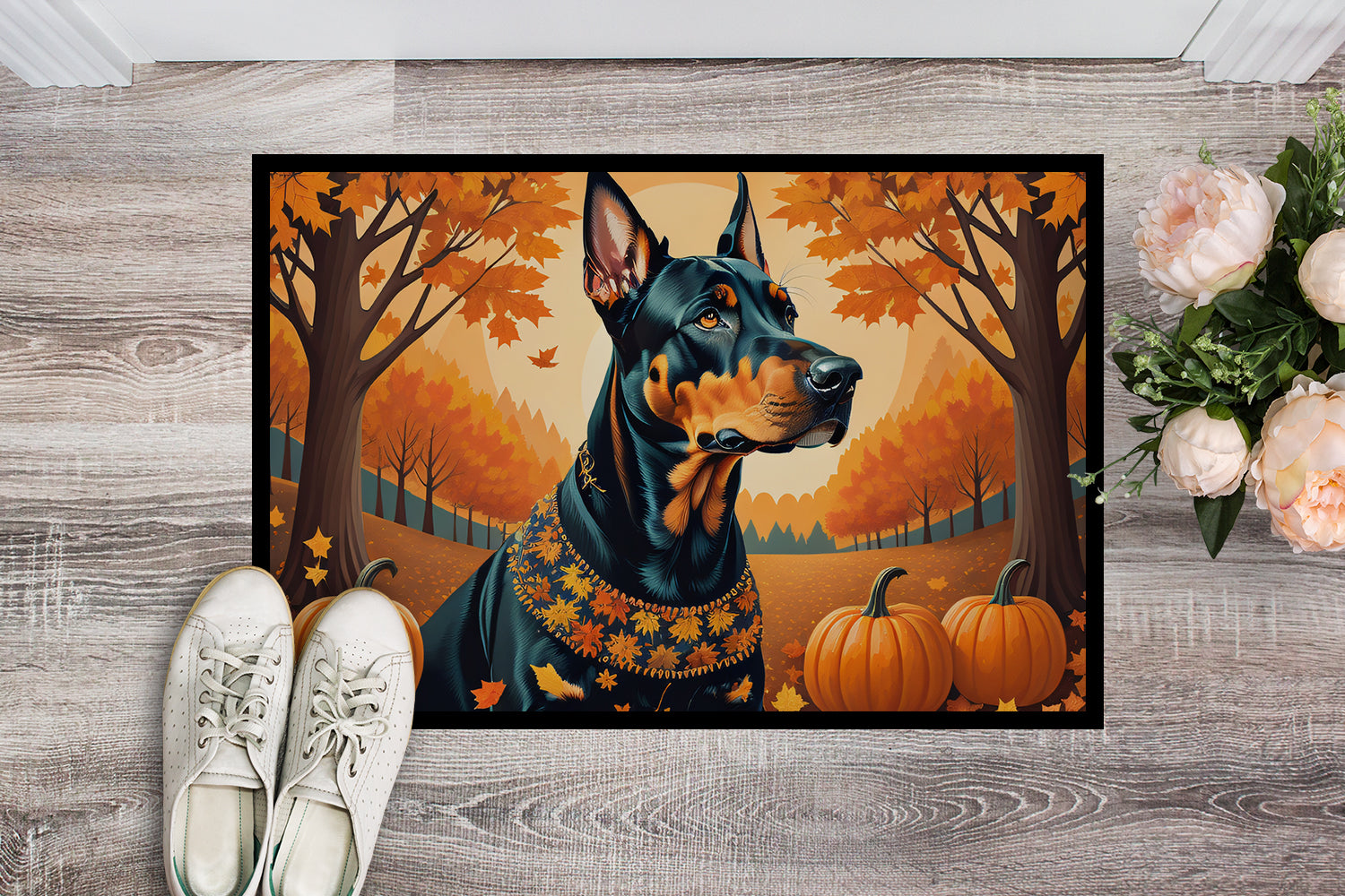 Buy this Doberman Pinscher Fall Doormat 18x27
