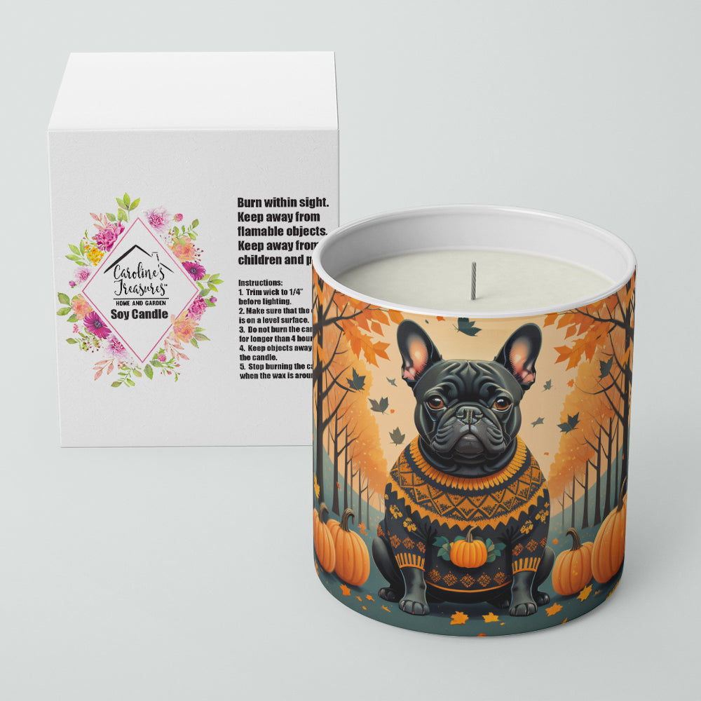 Black French Bulldog Fall Decorative Soy Candle