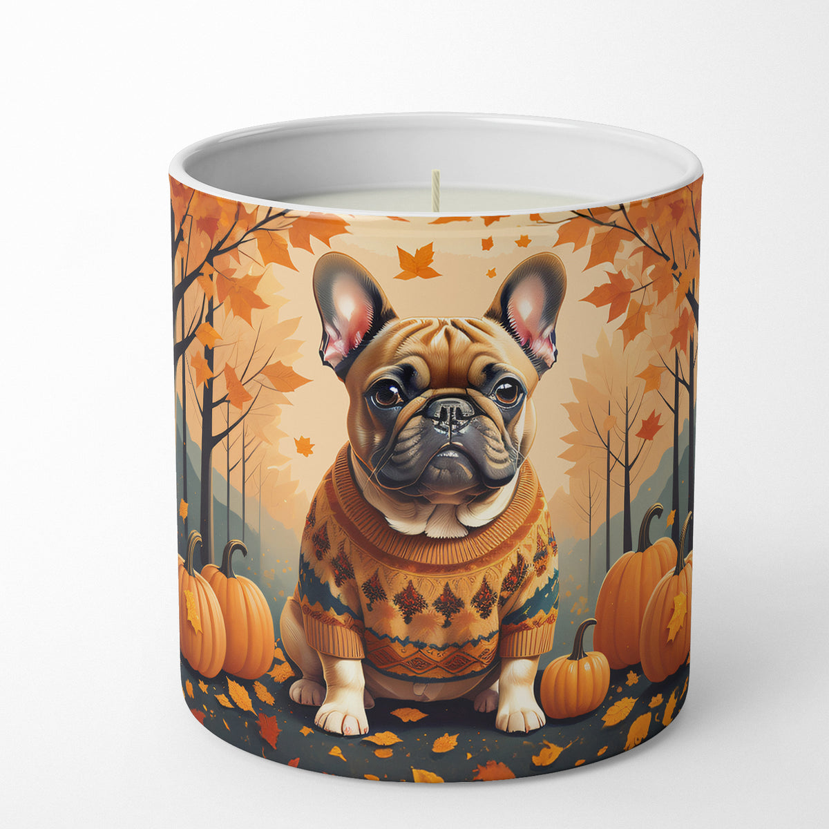 Buy this Fawn French Bulldog Fall Decorative Soy Candle
