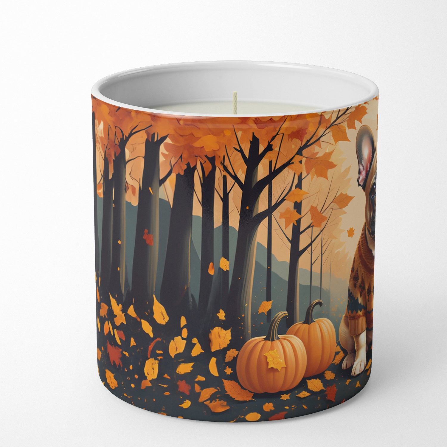 Fawn French Bulldog Fall Decorative Soy Candle