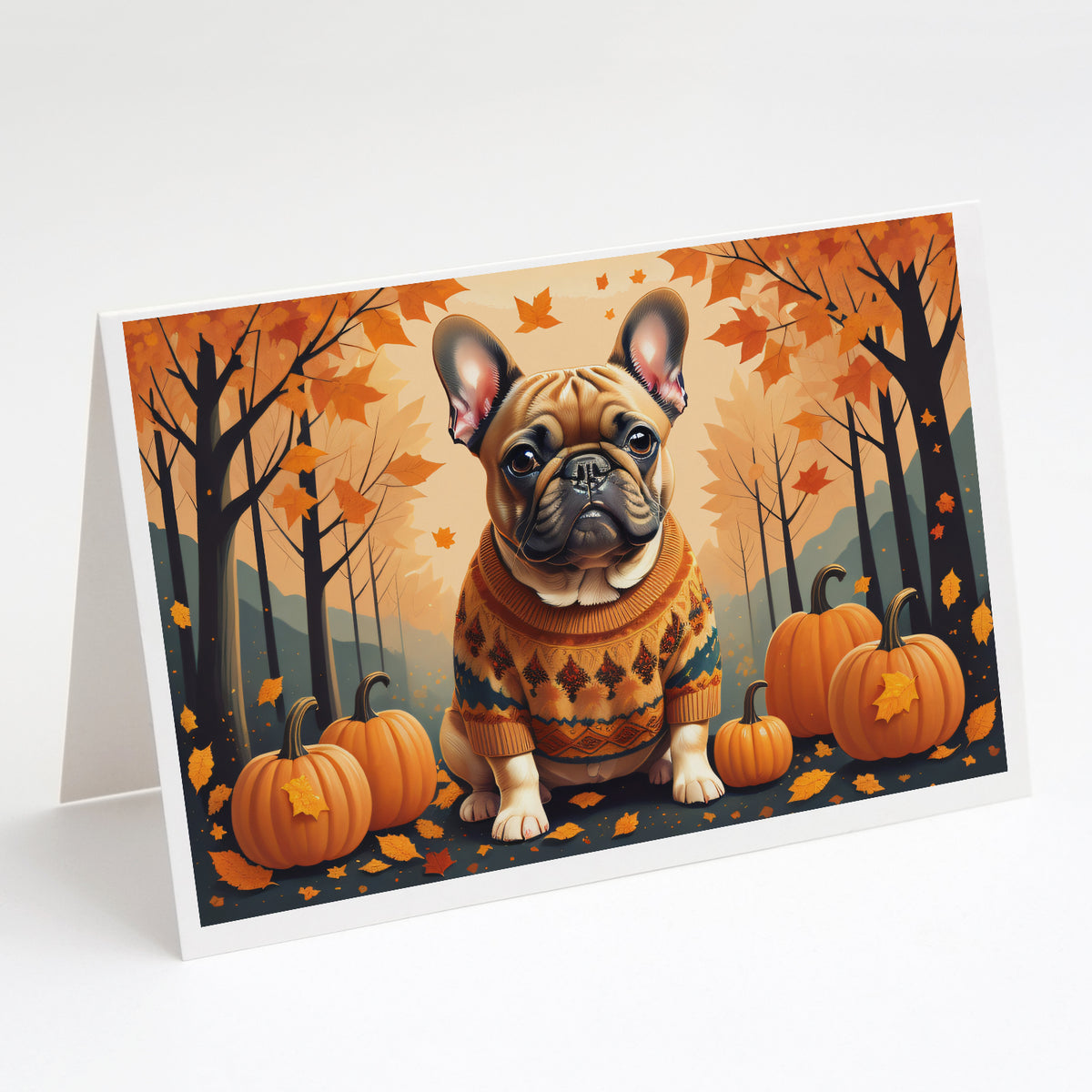 Buy this Fawn French Bulldog Fall Greeting Cards and Envelopes Pack of 8