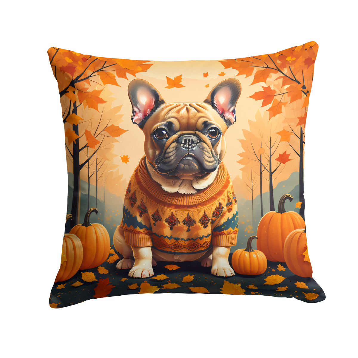 Buy this Fawn French Bulldog Fall Fabric Decorative Pillow