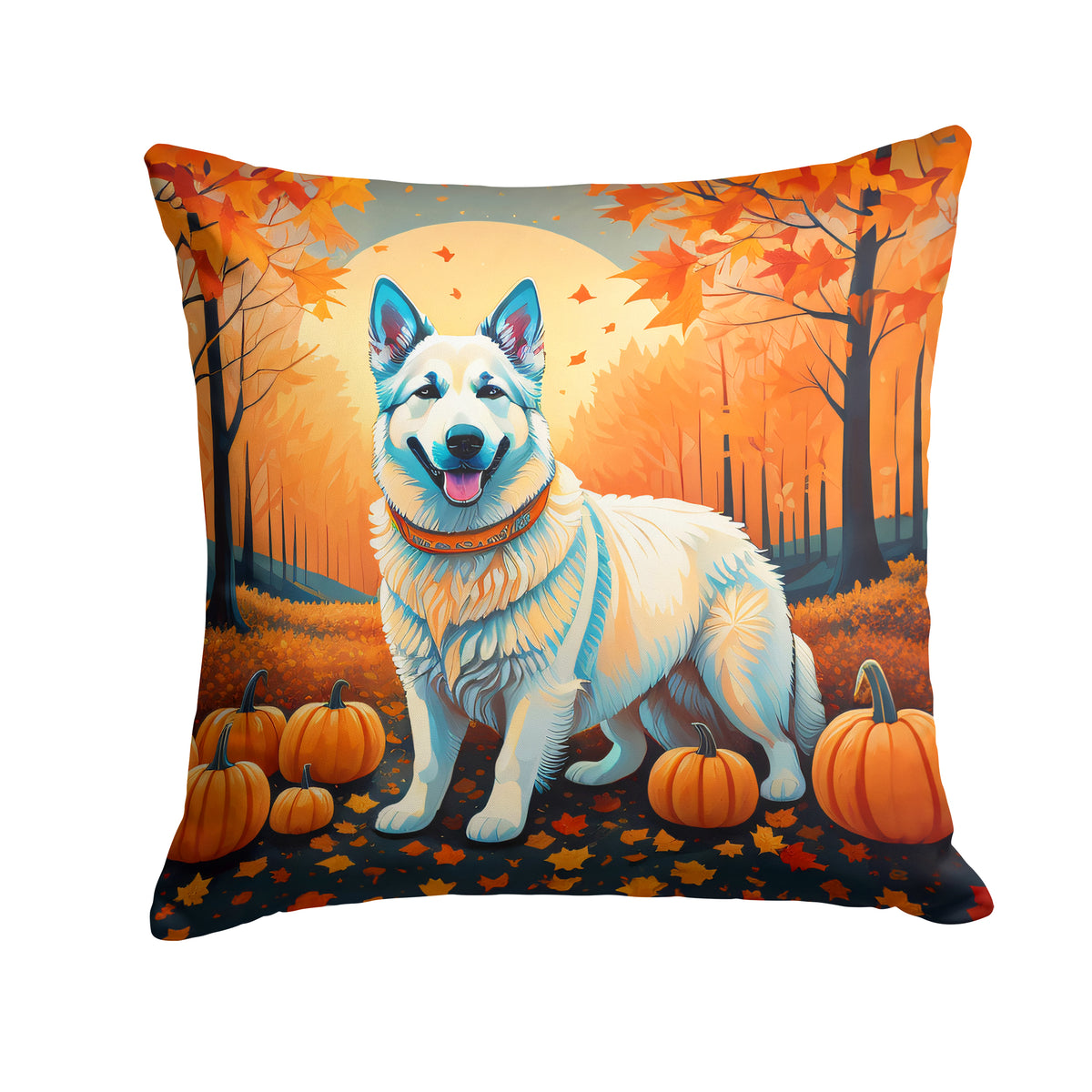 Buy this White German Shepherd Fall Fabric Decorative Pillow