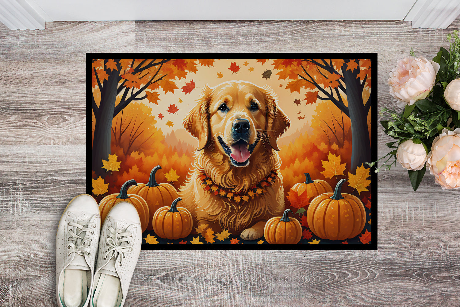 Buy this Golden Retriever Fall Doormat 18x27