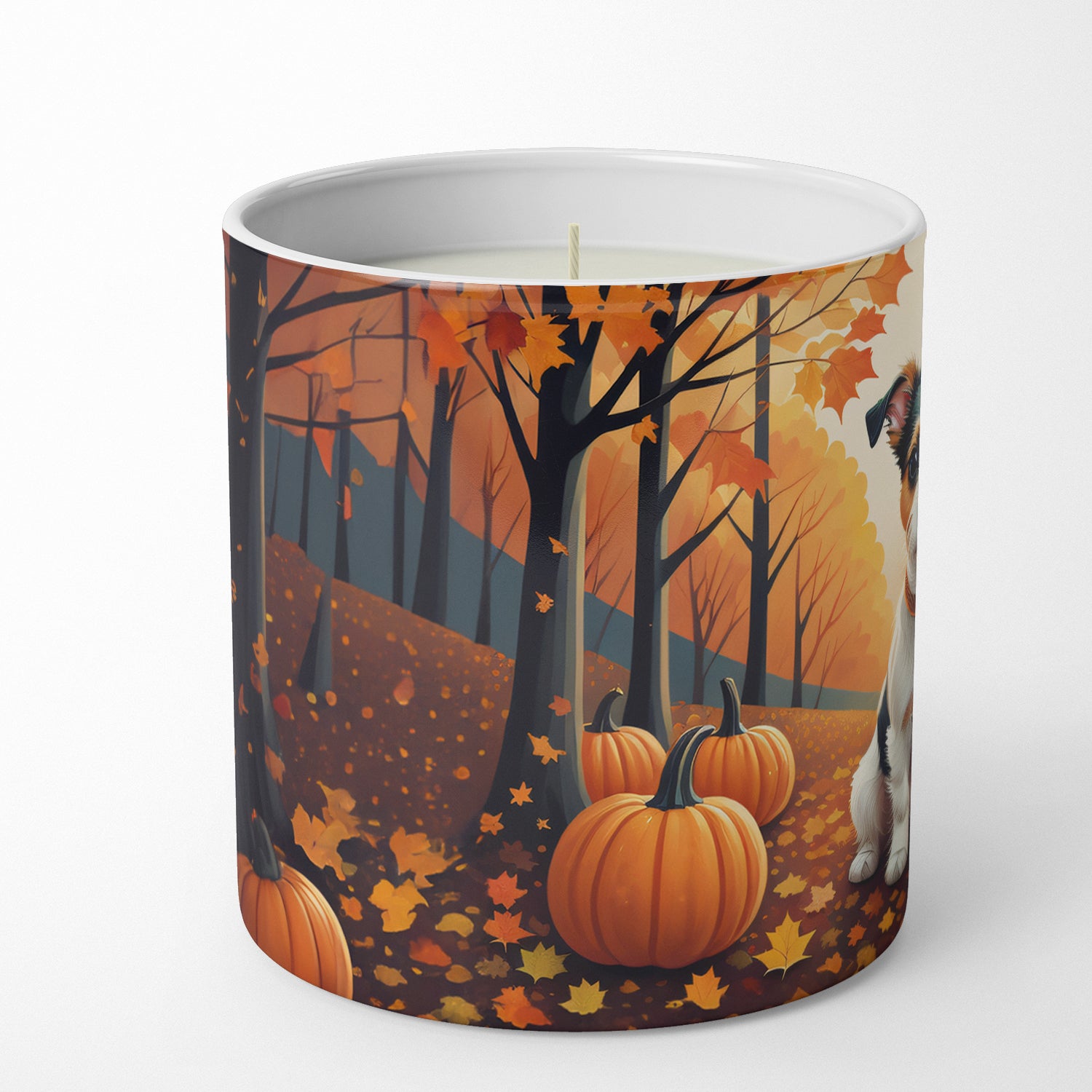 Jack Russell Terrier Fall Decorative Soy Candle