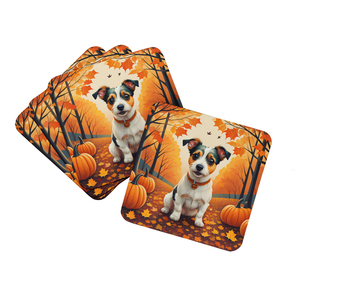 Buy this Jack Russell Terrier Fall Foam Coaster Set of 4