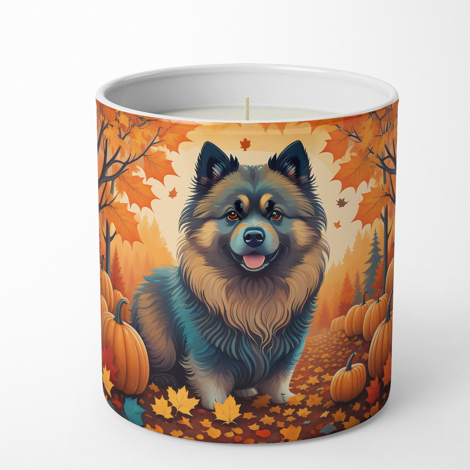 Buy this Keeshond Fall Decorative Soy Candle