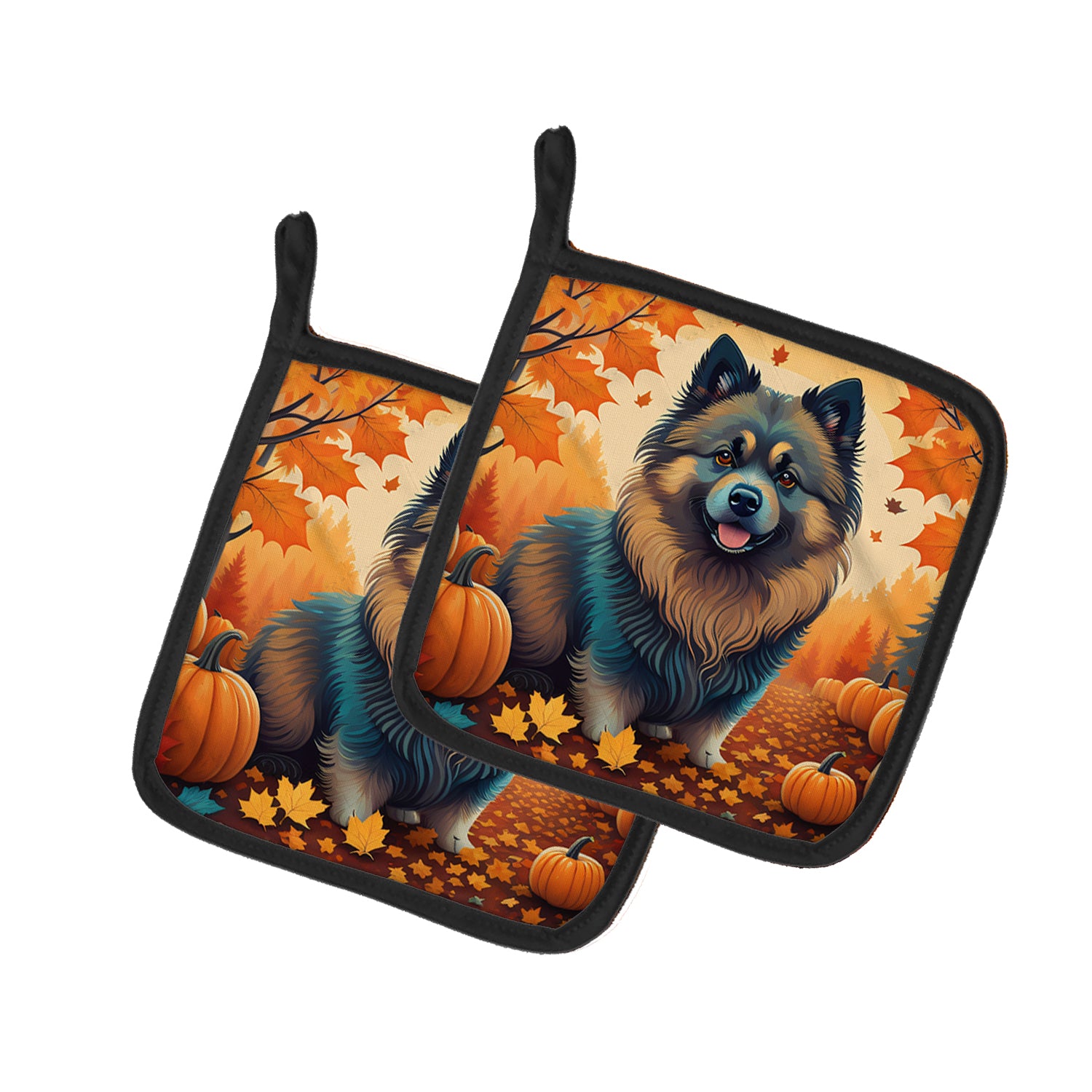 Buy this Keeshond Fall Pair of Pot Holders