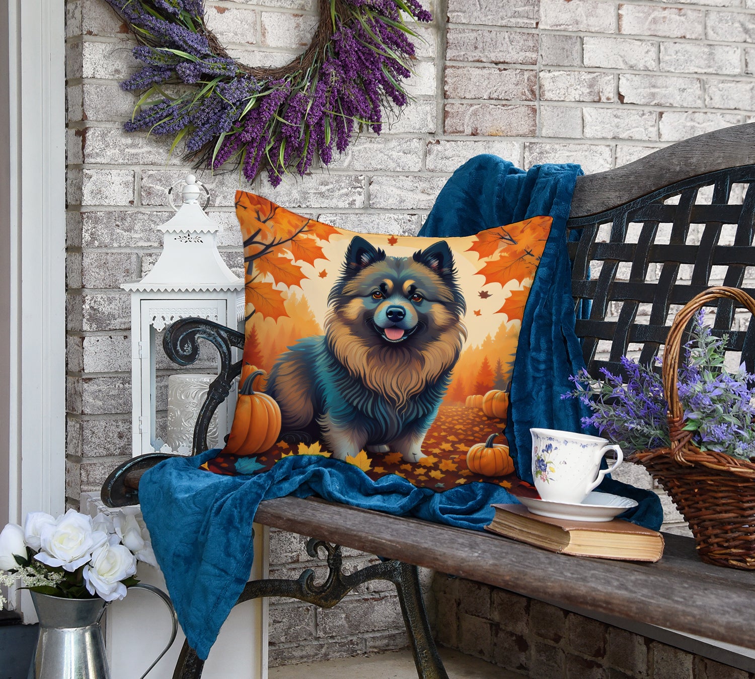 Buy this Keeshond Fall Fabric Decorative Pillow