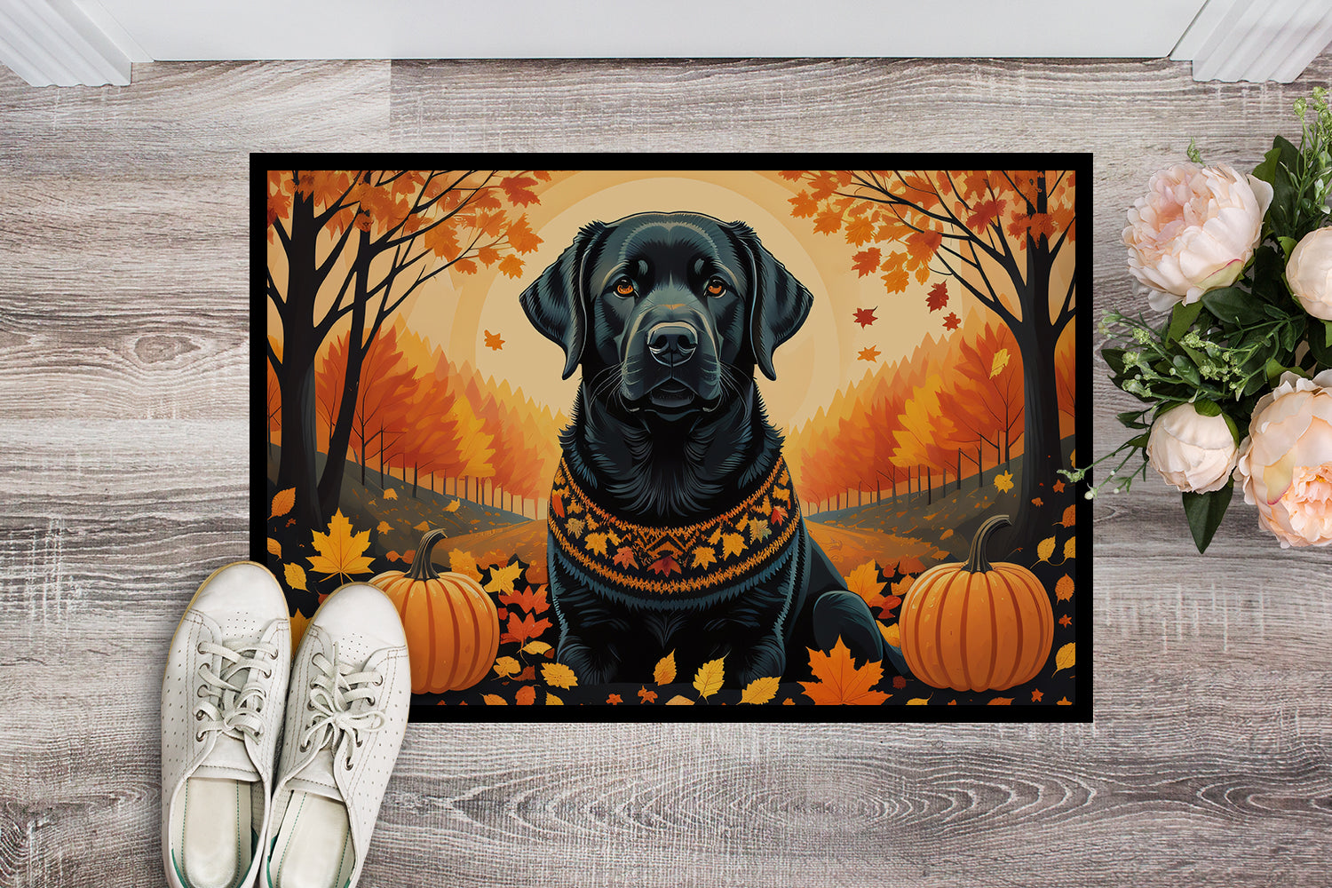 Buy this Black Labrador Retriever Fall Doormat 18x27