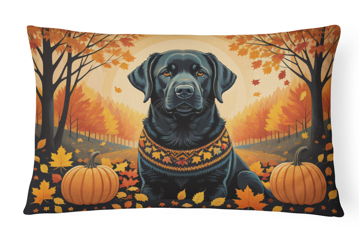 Buy this Black Labrador Retriever Fall Fabric Decorative Pillow