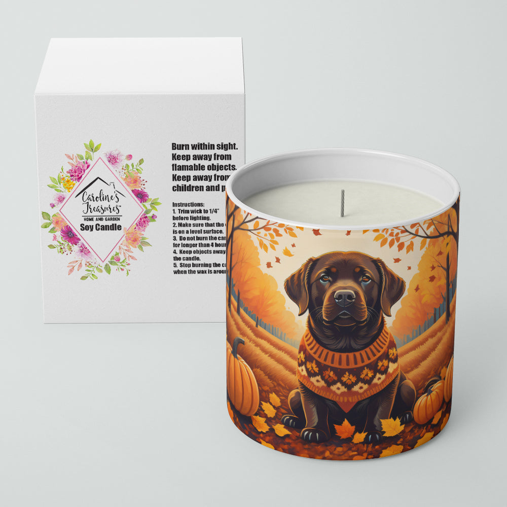 Chocolate Labrador Retriever Fall Decorative Soy Candle