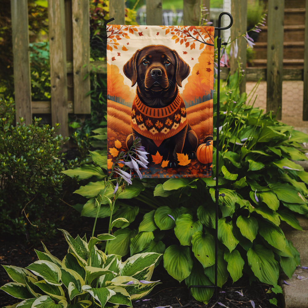 Chocolate Labrador Retriever Fall Garden Flag