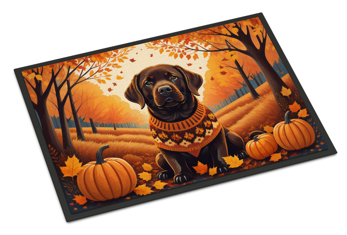 Buy this Chocolate Labrador Retriever Fall Indoor or Outdoor Mat 24x36