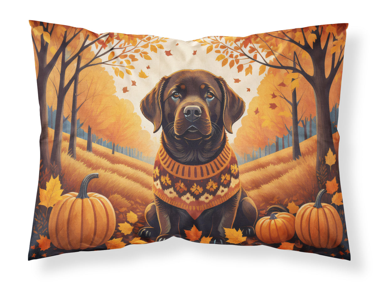 Buy this Chocolate Labrador Retriever Fall Fabric Standard Pillowcase