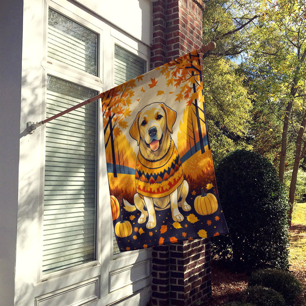 Yellow Labrador Retriever Fall House Flag