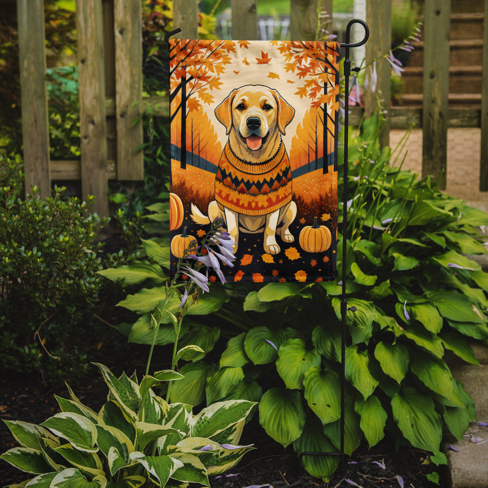 Yellow Labrador Retriever Fall Garden Flag