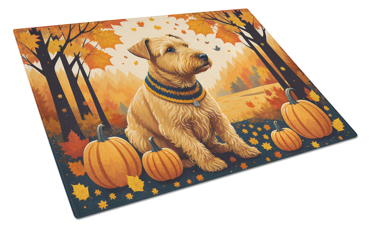Buy this Lakeland Terrier Fall Glass Cutting Board Large