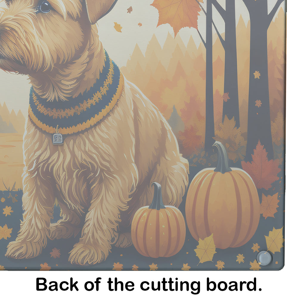 Lakeland Terrier Fall Glass Cutting Board Large