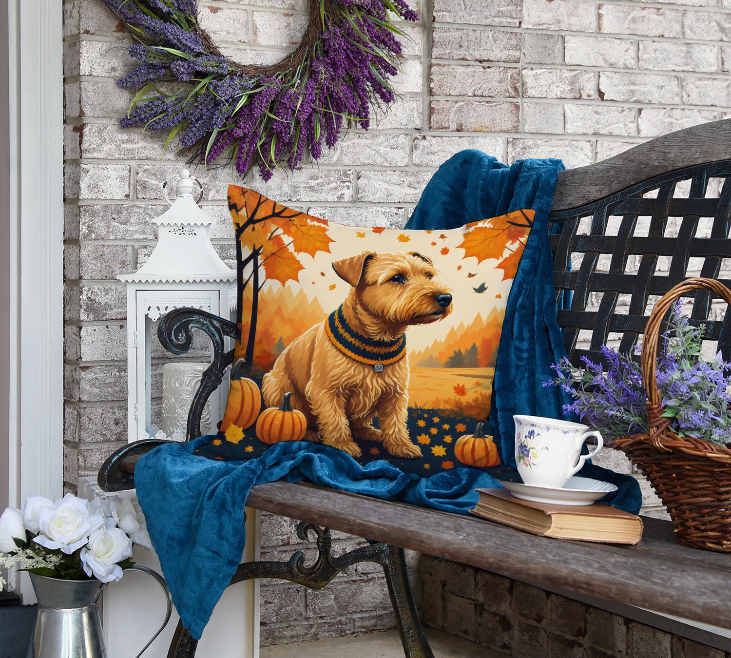 Buy this Lakeland Terrier Fall Fabric Decorative Pillow