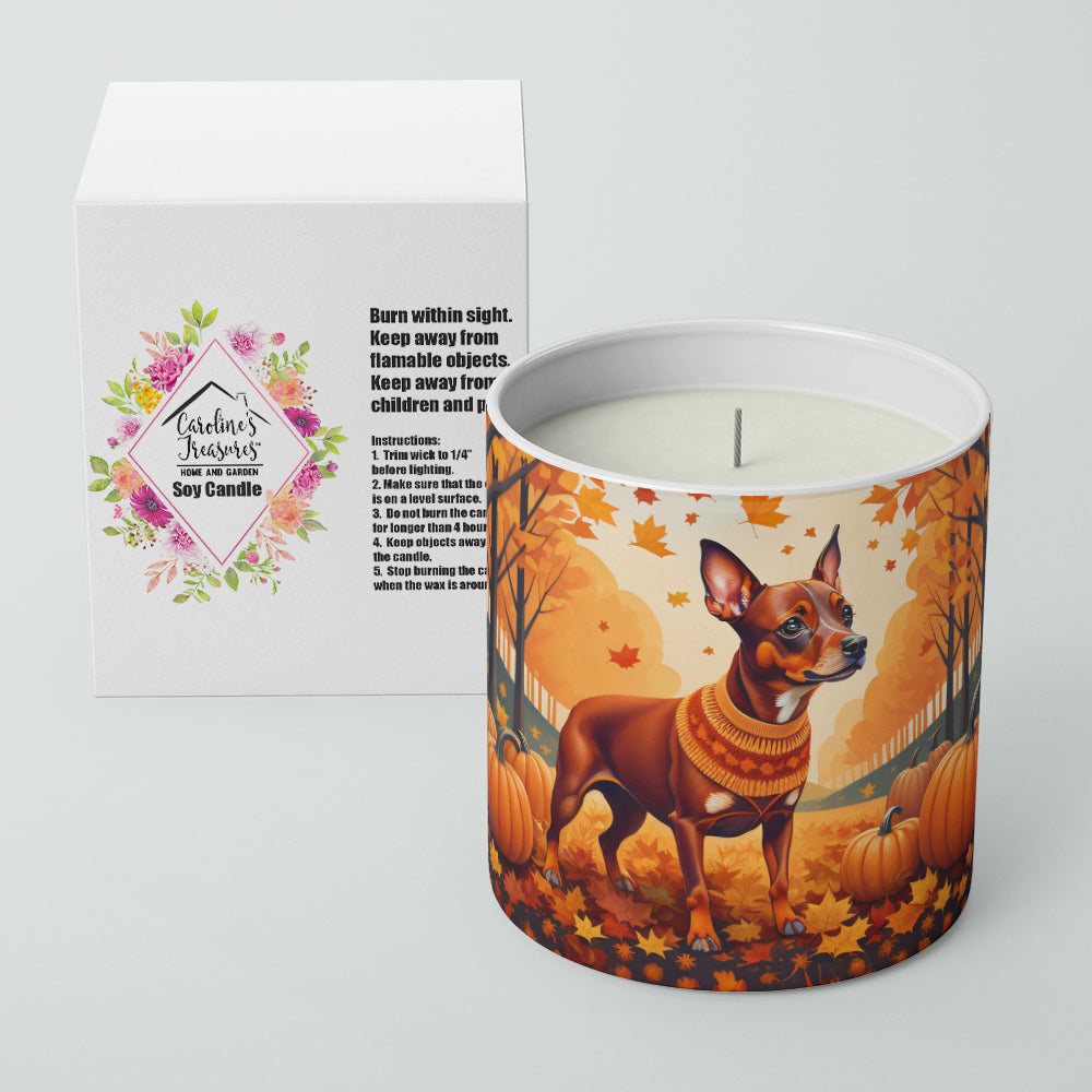 Red Miniature Pinscher Fall Decorative Soy Candle