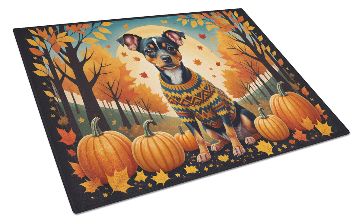 Buy this Miniature Pinscher Fall Glass Cutting Board Large