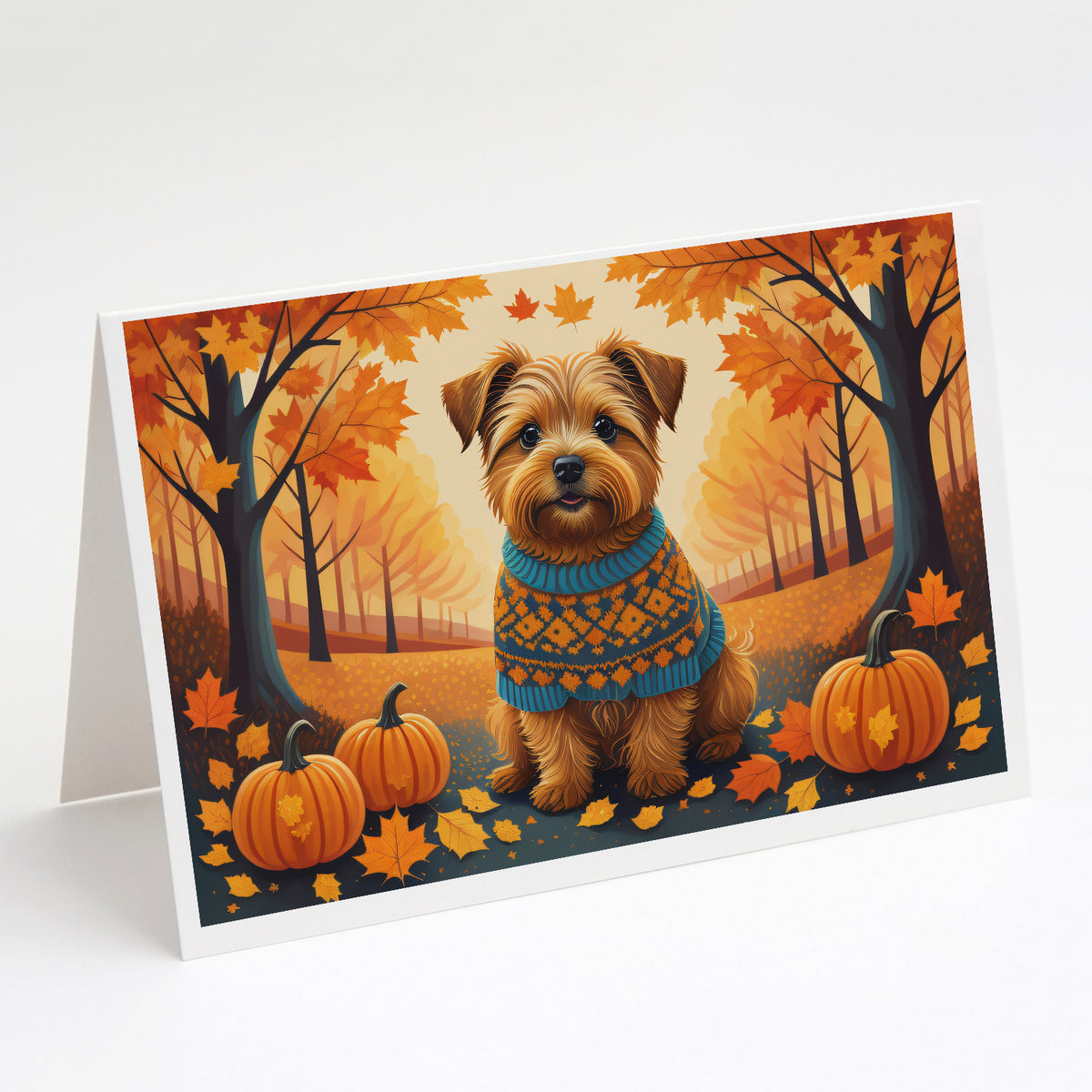 Buy this Norfolk Terrier Fall Greeting Cards and Envelopes Pack of 8
