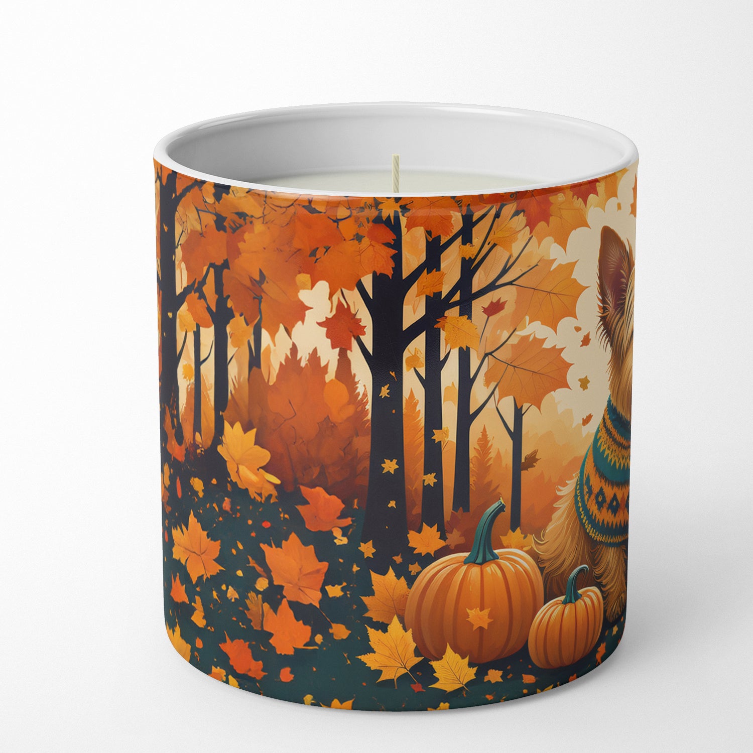 Norwich Terrier Fall Decorative Soy Candle