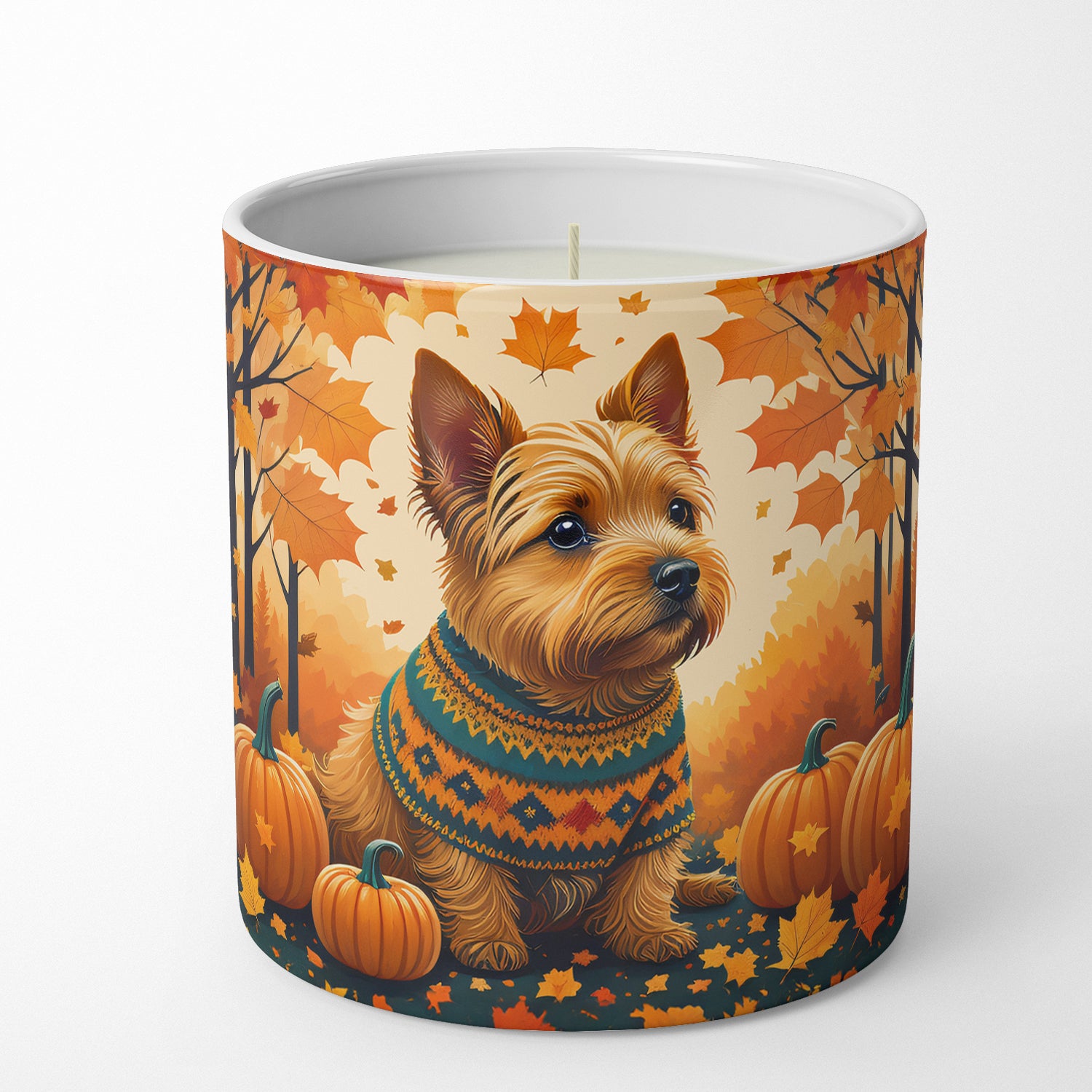 Buy this Norwich Terrier Fall Decorative Soy Candle