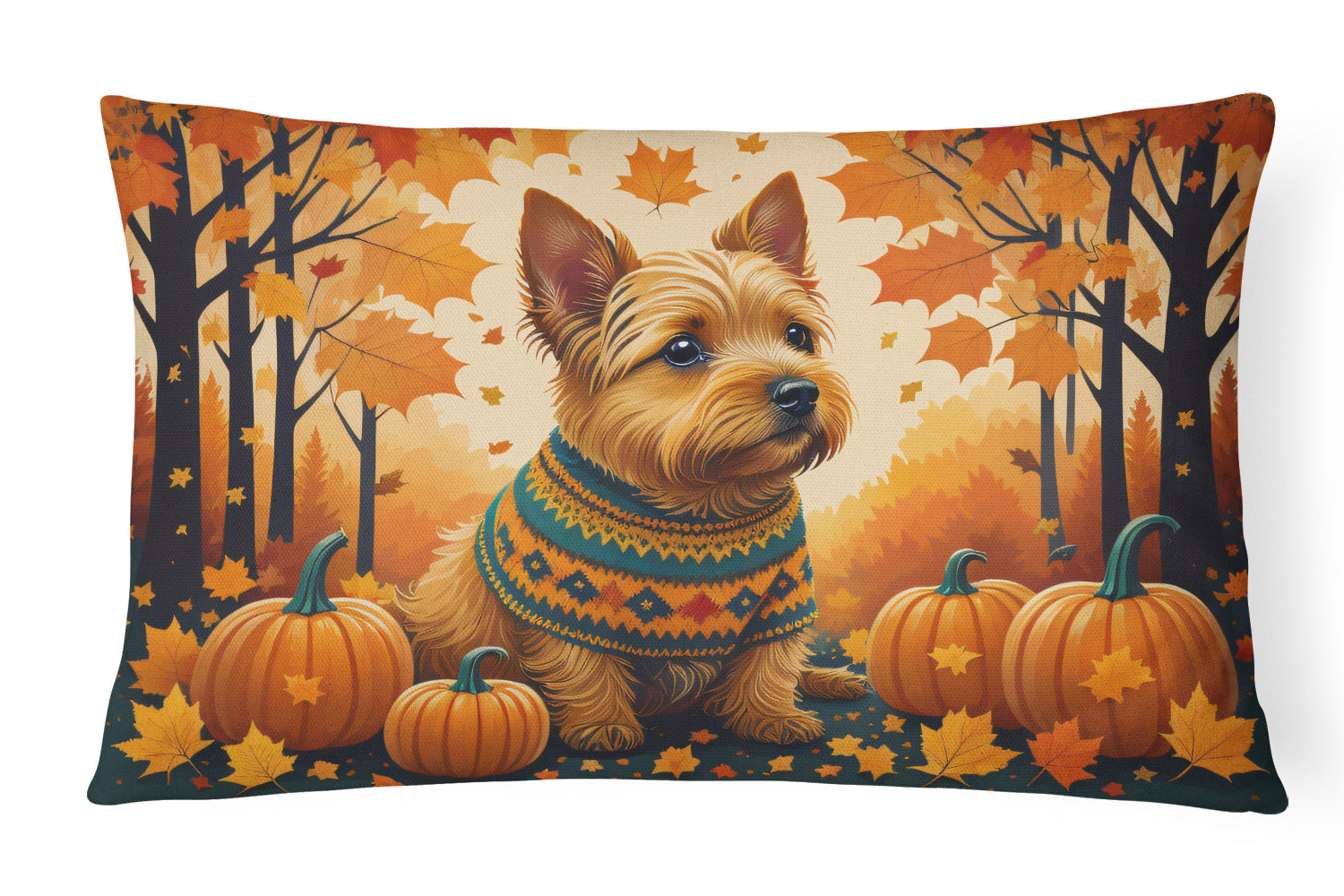 Buy this Norwich Terrier Fall Fabric Decorative Pillow