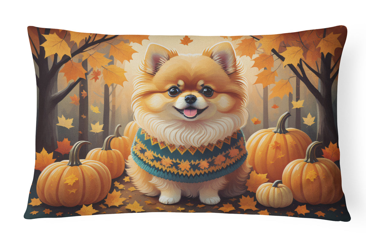 Buy this Pomeranian Fall Fabric Decorative Pillow