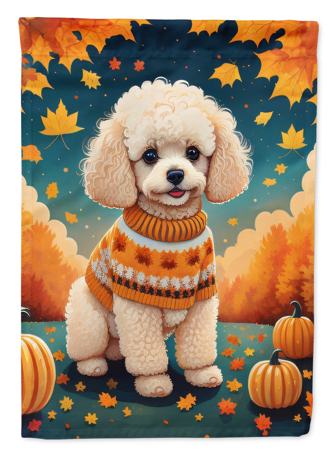 Buy this Poodle Fall House Flag