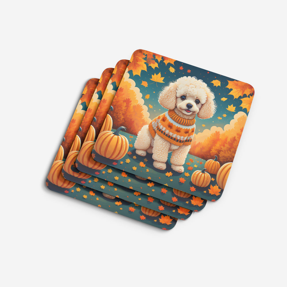 Poodle Fall Foam Coaster Set of 4