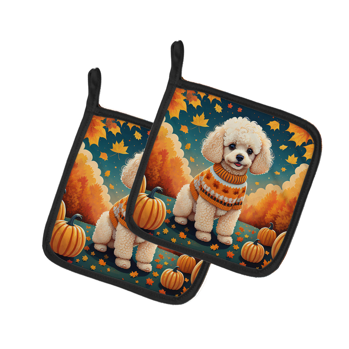 Buy this Poodle Fall Pair of Pot Holders