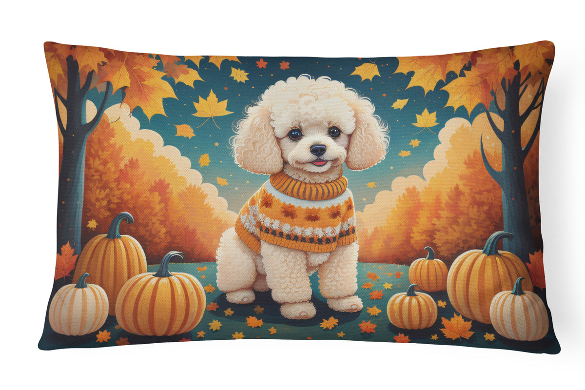 Buy this Poodle Fall Fabric Decorative Pillow