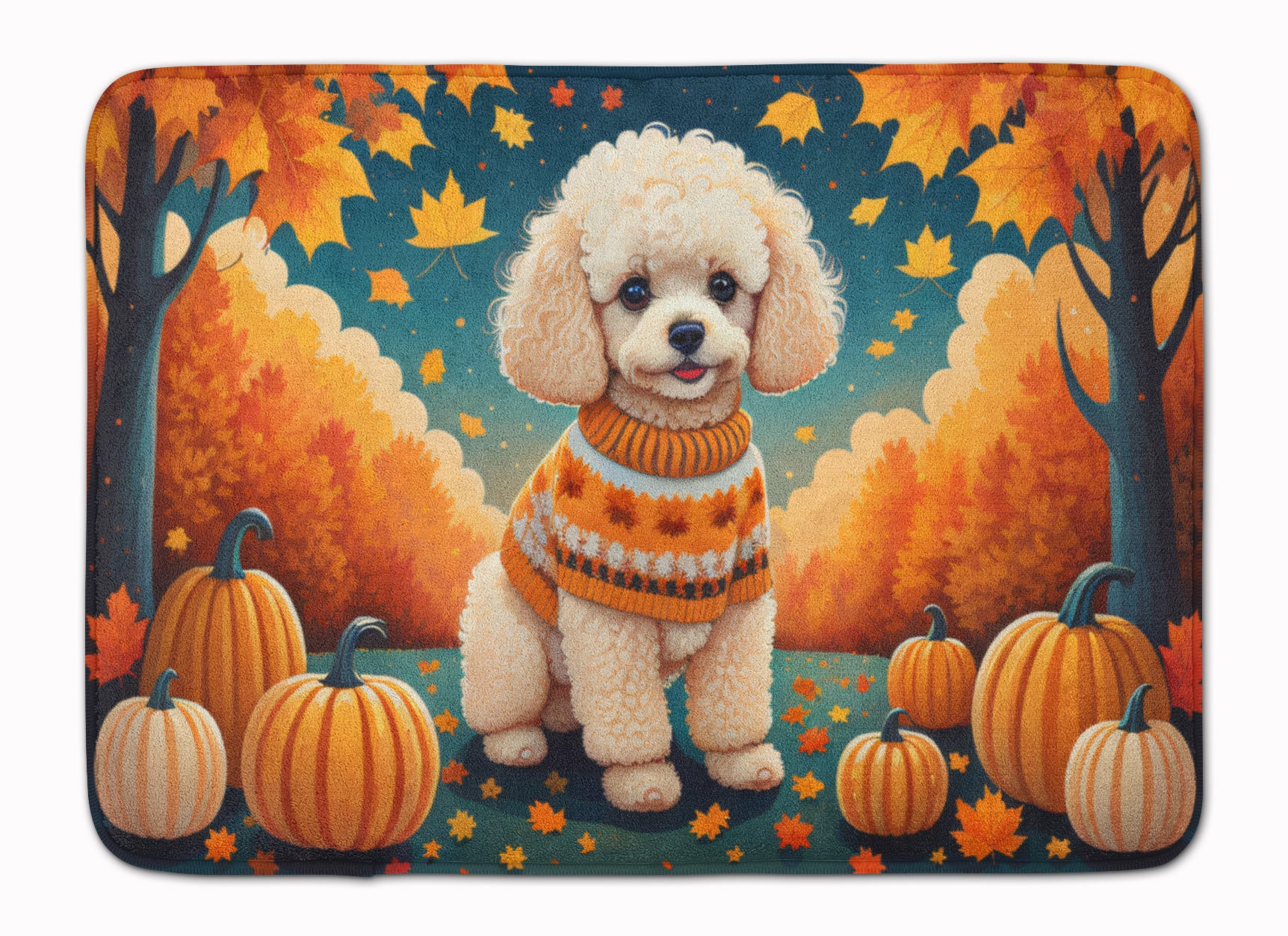 Buy this Poodle Fall Memory Foam Kitchen Mat