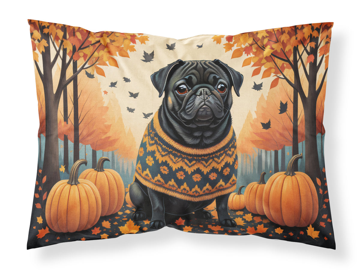 Buy this Black Pug Fall Fabric Standard Pillowcase