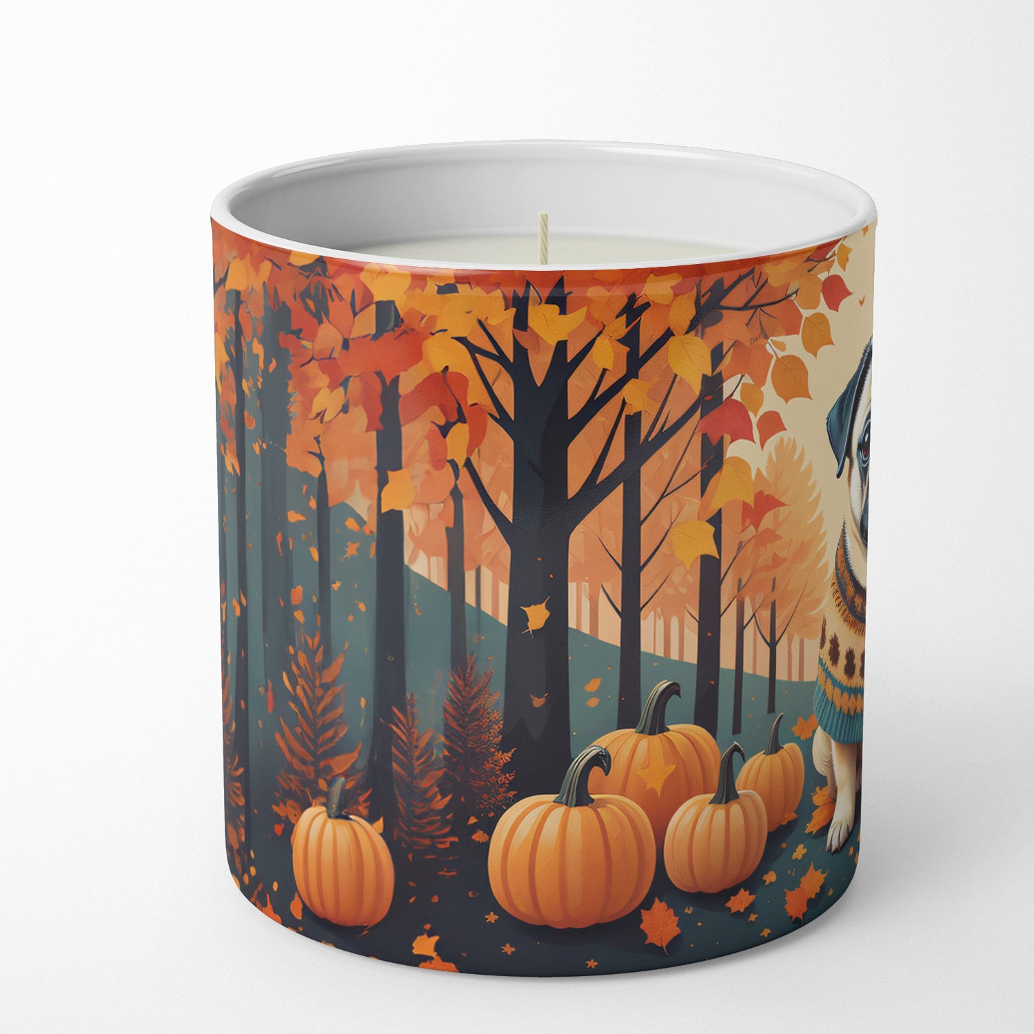 Fawn Pug Fall Decorative Soy Candle