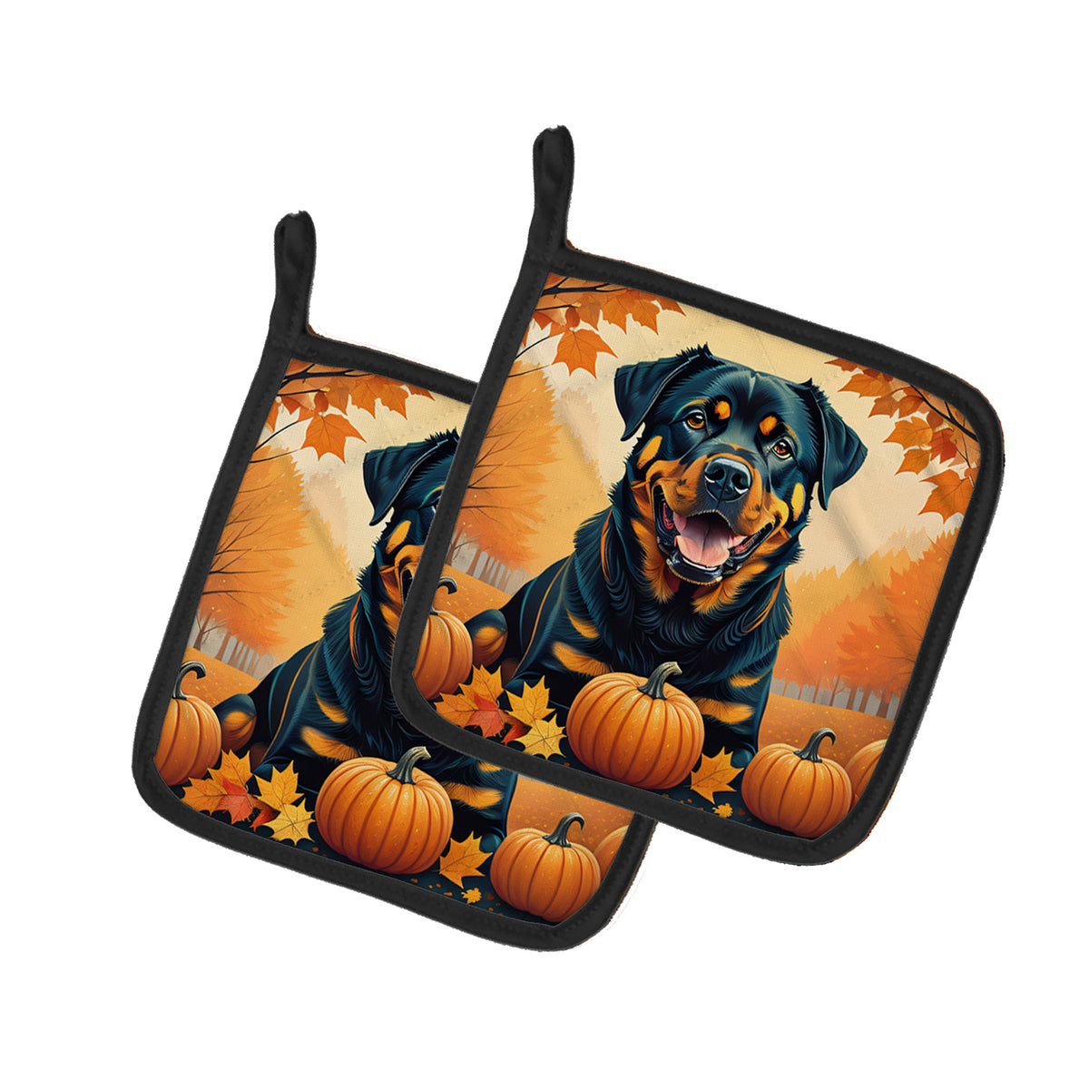 Buy this Rottweiler Fall Pair of Pot Holders