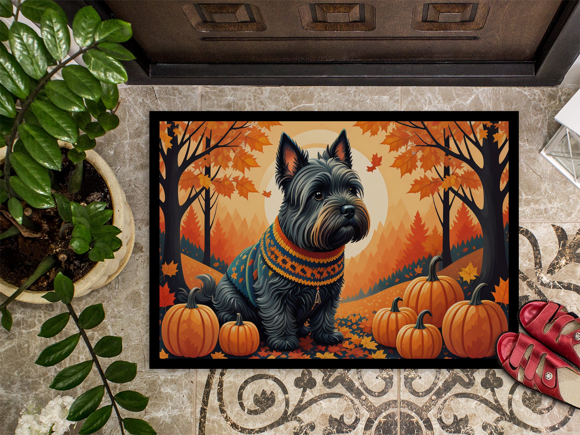Scottish Terrier Fall Doormat 18x27