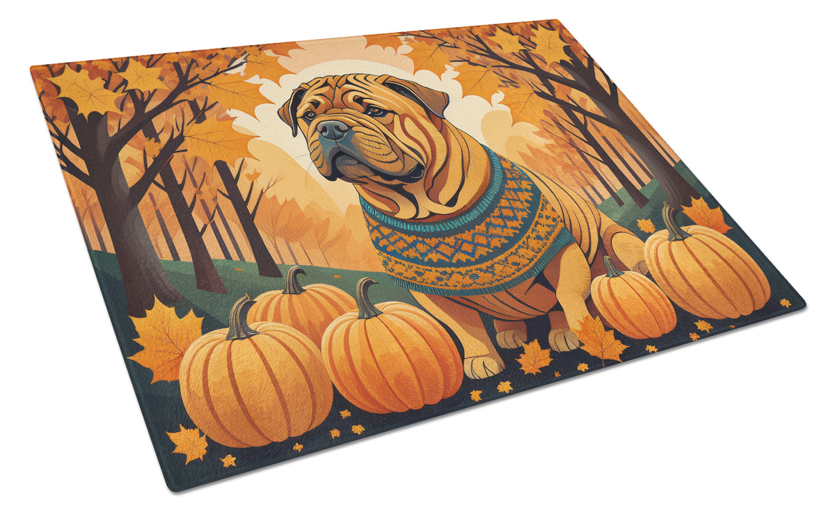 Buy this Shar Pei Fall Glass Cutting Board Large