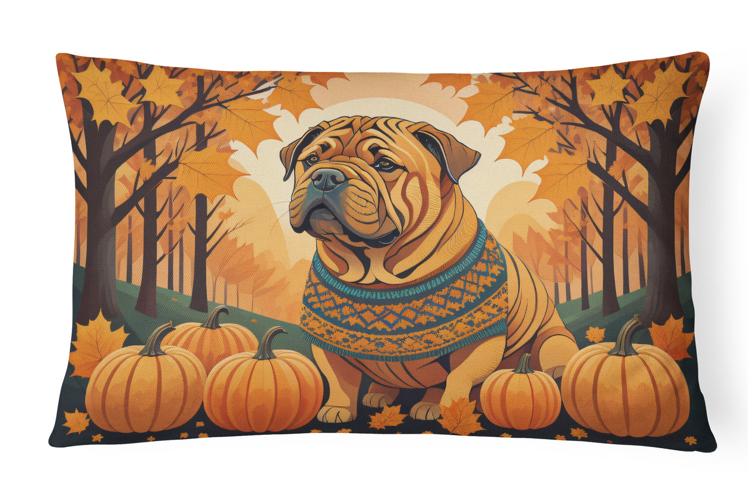 Buy this Shar Pei Fall Fabric Decorative Pillow