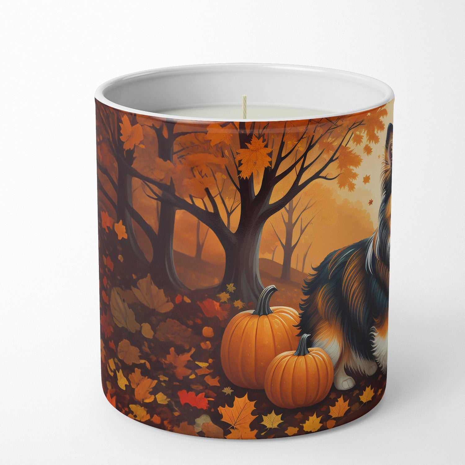 Sheltie Fall Decorative Soy Candle