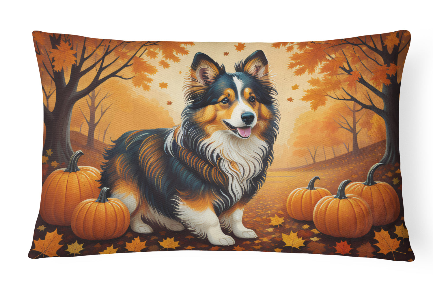 Buy this Sheltie Fall Fabric Decorative Pillow