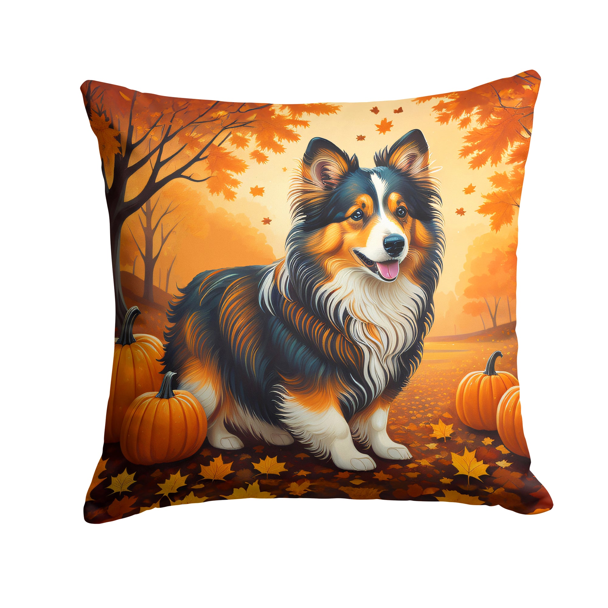 Buy this Sheltie Fall Fabric Decorative Pillow